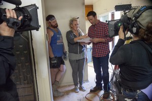 Marks and Goldin discuss strategy with the host of “Flipping the Block” licensed contractor Josh Temple.
