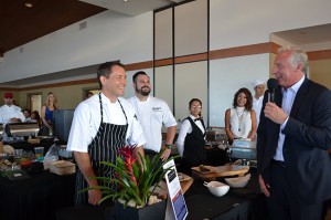 Hotel del Coronado general manager Andre Zotoff interviews Tim Kolanko (Stake Chophouse) and Ronnie Schwandt (Leroy’s).