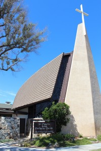 St. Paul’s United Methodist Church, shaped like an upside-down boat, sits on the corner of Seventh Street and D Avenue.